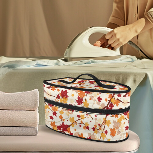 Iron Storage Pouch with Handle and Zipper Maple Leaf Pattern Protective Travel Steamer Bag, Case Only 1