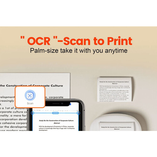 Mini Bluetooth Thermal Printer, Inkless Pocket Printer with AI Anime Effect, OCR Scan-to-Print, Compatible with iOS & Android 1