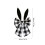 Easter Bunny Ear Bow Ornament Black 16x8 Inch 3