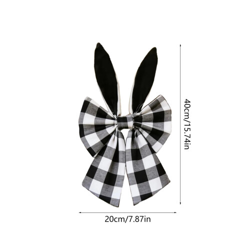 Easter Bunny Ear Bow Ornament Black 16x8 Inch 2