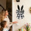 Easter Bunny Ear Bow Ornament Black 16x8 Inch 6