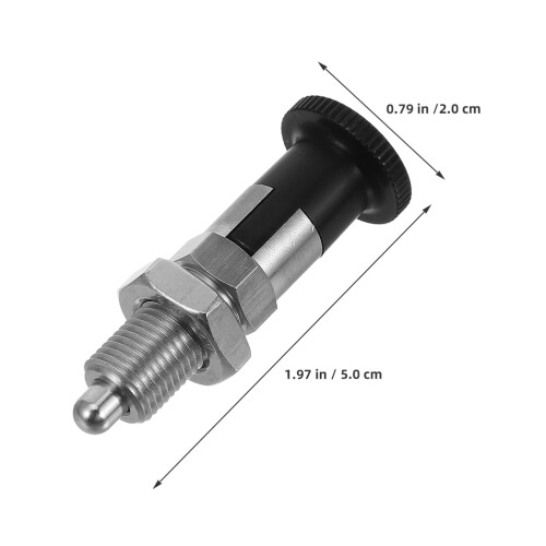 2Pcs Silver Stainless Steel Self-Locking Spring Plunger Knob for Tools 1