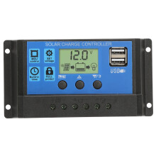 Inteligentny kontroler baterii słonecznej z interfejsem LCD, ładowaniem PWM, dwoma portami USB, automatycznym wykrywaniem 12 V/24 V, kompleksowymi