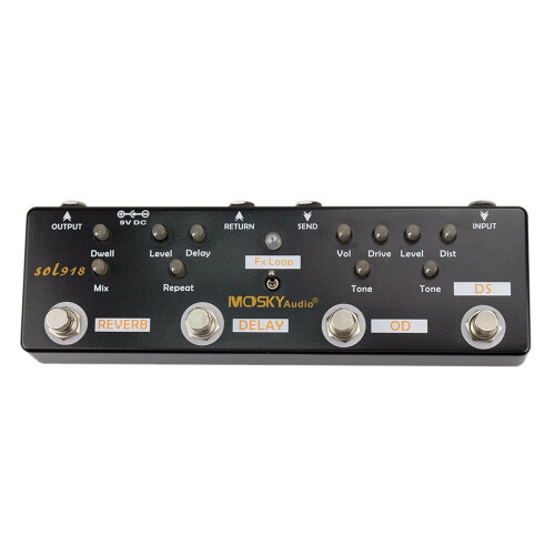 Sol918 Κιθάρα 5 σε 1 με Πολλαπλά Εφέ Πεταλιού, Distortion Delay, Reverb, Overdrive, Εφέ Πεταλιού, FX Loop, 1