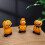 Halloween mini pompoenfiguurtjes van hars, 6 stuks 7