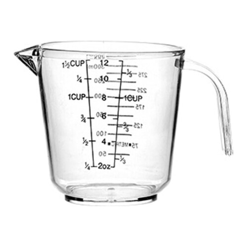 Copo medidor prático de plástico para uso alimentar, com escala transparente e precisão. 1