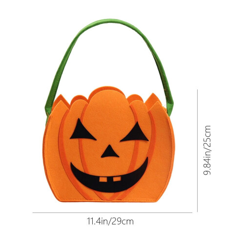 Τσάντες για κεράσματα ή κόλπα για το Halloween: Πορτοκαλί τσάντες από τσόχα με 2