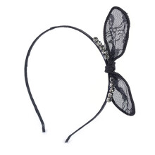 Maschera misteriosa veneziana in filigrana di metallo, design con strass, decorata con strass, accessorio per feste e cosplay, con orecchie di