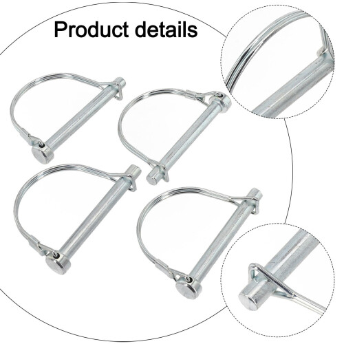 Trailer Coupler Hitch Pin Lock D-Shape Heavy Duty 4-Pack 2