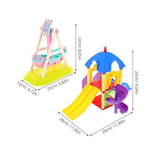 Mini Slide Toy Model Plastic 2 Pieces Pink 1