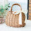 ULTNICE Boho Beach Bag Hand Basket Wicker Rectangular 1Set 6