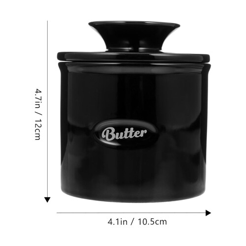 Reusable Ceramic Butter Keeper Black for Kitchen and Restaurant Use 1