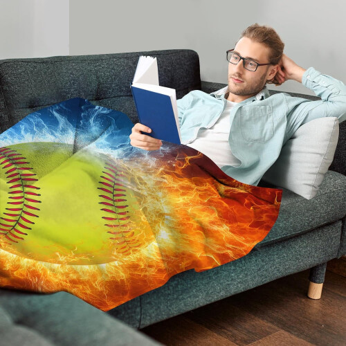 Κουβέρτα Σόφτμπολ 30x40in – Σχεδιασμός Cool Fire & Ice, Δώρα Σόφτμπολ για Κορίτσια, Δώρα 2