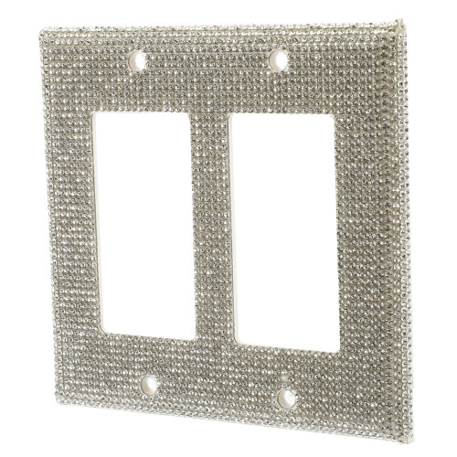 2Sets Plastic Socket Cover Witte Wandpaneel Met Zirkoon Versiering 1
