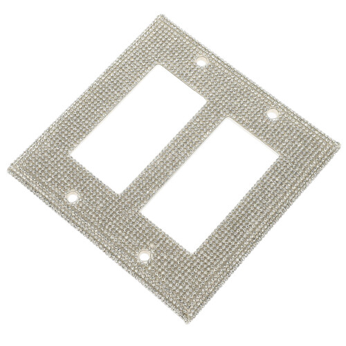 2Sets Plastic Socket Cover Witte Wandpaneel Met Zirkoon Versiering 2