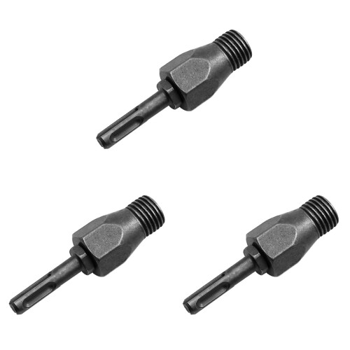 3Pièces Adaptateur Mandrin Percussion Conversion Métal Durable 1