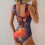 Maiô feminino de uma peça com bojo push-up e amarração frontal. 5