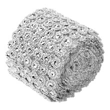 Ruban en maille pour décoration de mariage, polyvalent pour les loisirs créatifs, orné de strass scintillants en forme de fleur, imperméable,