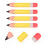 40Pcs Yellow Inflatable Pencil Back to School Classroom Props 10