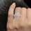 Δαχτυλίδι Moissanite & CZ από ασήμι 925 για γυναίκες – Σετ γάμου, αρραβώνων, νυφικού, 5