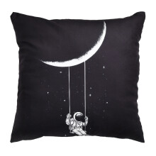 Husă de pernă cu model astronaut, model skateboard, cu imprimeu față-verso din flanel, pătrată, pentru decor distractiv pentru casă (45x45cm)