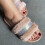Γυναικεία σανδάλια Slip On Slide, Γυναικεία παντόφλες με ένα πεντάλ, ανοιχτά δάχτυλα, 5