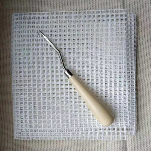 Free Pattern Rug Hooking Mesh Canvas Wooden Bent for Latch Hook DIY Kit Tool for 2