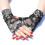 Women's lace fingerless gloves with rose pattern and 3