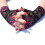 Women's lace fingerless gloves with rose pattern and 6