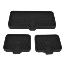 Silicone Soap Dish Tray Sink Sponge Holder Black 276g