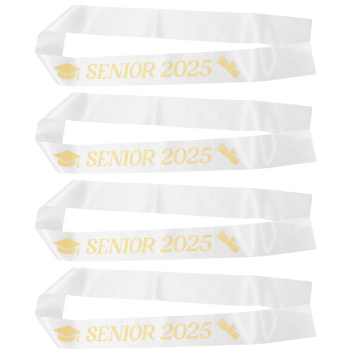 8St Witte Senior Sashes Stof Afstuderen Feest Versiering 1