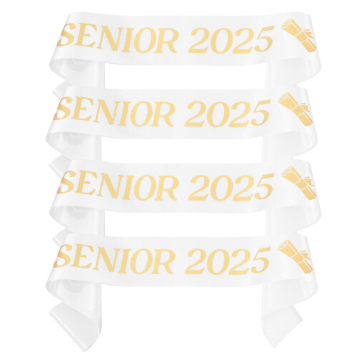 8St Witte Senior Sashes Stof Afstuderen Feest Versiering 2