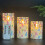 Easter LED Pillar Candles with Remote Flickering Glass Set 2
