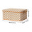 Fabric Storage Box with Lid, Brown/White Square Cloth Bin for Clothes, Foldable Wardrobe Organizer 3