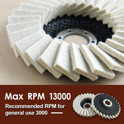 Wool Felt Flap Polishing Discs 4.5 in 6 pcs 1