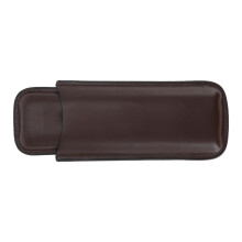 Leder-Zigarrentasche für 2 Finger Tragbare Reisegeschenk Dunkelbraun