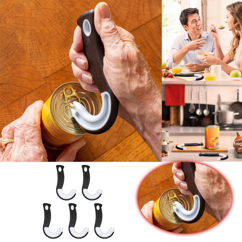 Easy Open Ring Pull Can Opener with No-Slip Grip – Compatible with Ring-Pull Cans, Protects Nails & Joints 1