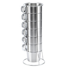 Edelstahl Kaffeetassen Set 6 Tassen