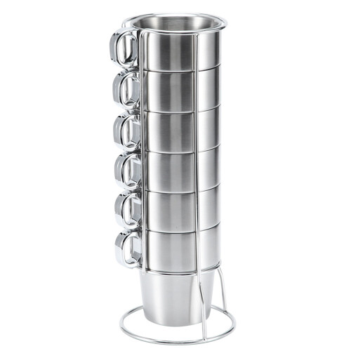 Edelstahl Kaffeetassen Set 6 Tassen