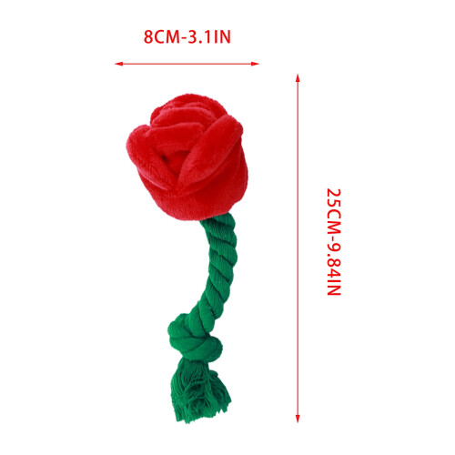 Rose-Shaped Squeaky Crinkle Dog Toy 1 Pack 2