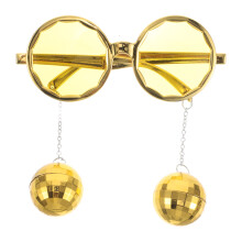Goldene Disco Brille Kunststoff Vintage Party Sonnenbrille