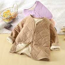 Kids' fleece-lined thermal underwear set long-sleeve top