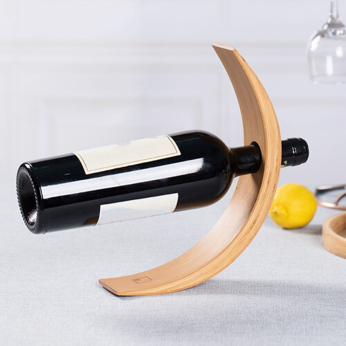 Self-Balancing Wine Bottle Rack Countertop Curved 1-Bottle 2