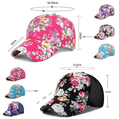 Women's Floral Baseball Cap Sun Shade Adjustable 2