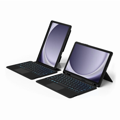 Capa protetora para teclado compatível com o tablet Samsung Tab A9+ de 11 polegadas (S9FE), com suporte para tela sensível ao toque e 1