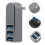 Usb Hub For Laptop Rotatable USB 3.0 Hub Grey ABS 1Pcs 3