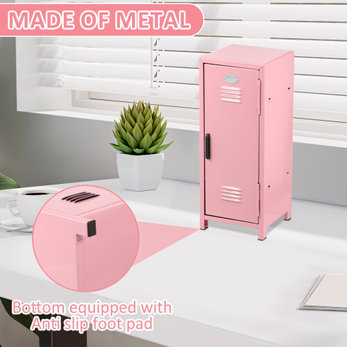 Rustproof Mini Locker with Lock Key Portable Desktop 1