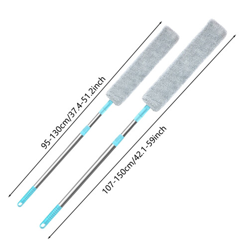 2/1PCS Retractable Cleaning Duster, Bendable Multi-Functional Dusting Tool for Ceiling Fans & Hard-to-Reach Corners – Includes Handle & Washable 1