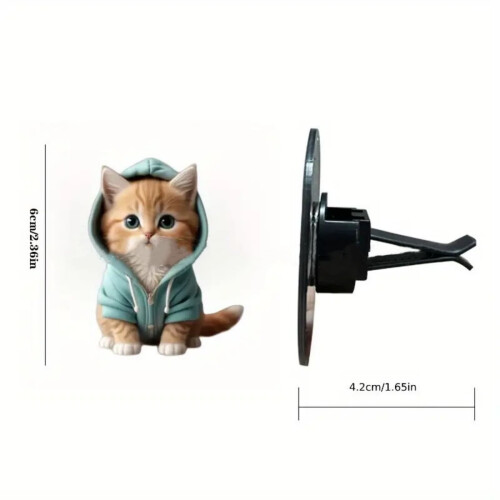 2pcs Cute Kitten Car Vent Clips, Refillable Aromatherapy Diffuser, Compatible with Most Car Vents 2