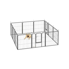 12-Panneau Solide Parc à Chiens avec Portes, pour Petits Chiens, 60cm de Haut, Noir